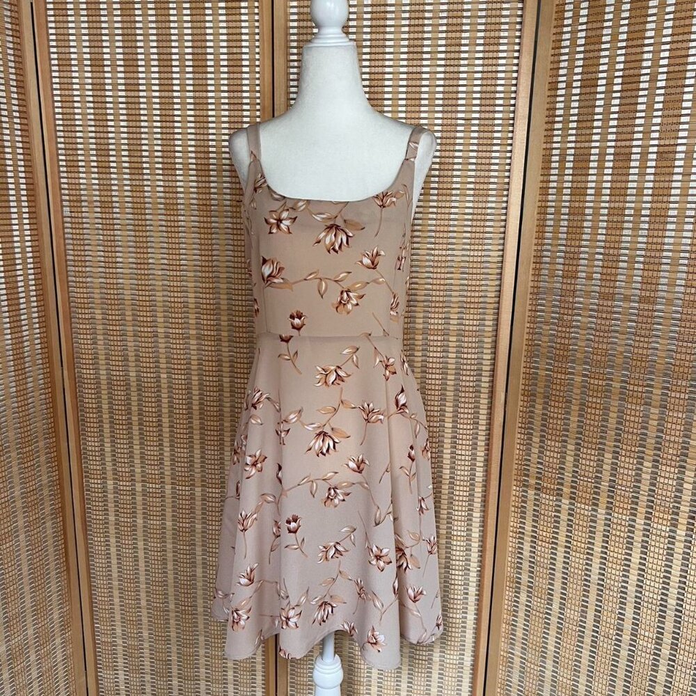 Vintage Y2K Epix dusty pink rose print knee length dress